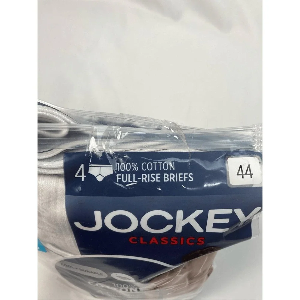 Jockey Full-Rise Briefs‎ 4-Pack White 44 Waist